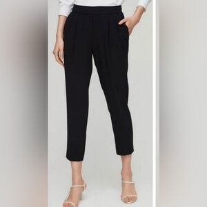 Babaton Cohen Black Pull on Crepe Slim Ankle Crop Pants Size 4